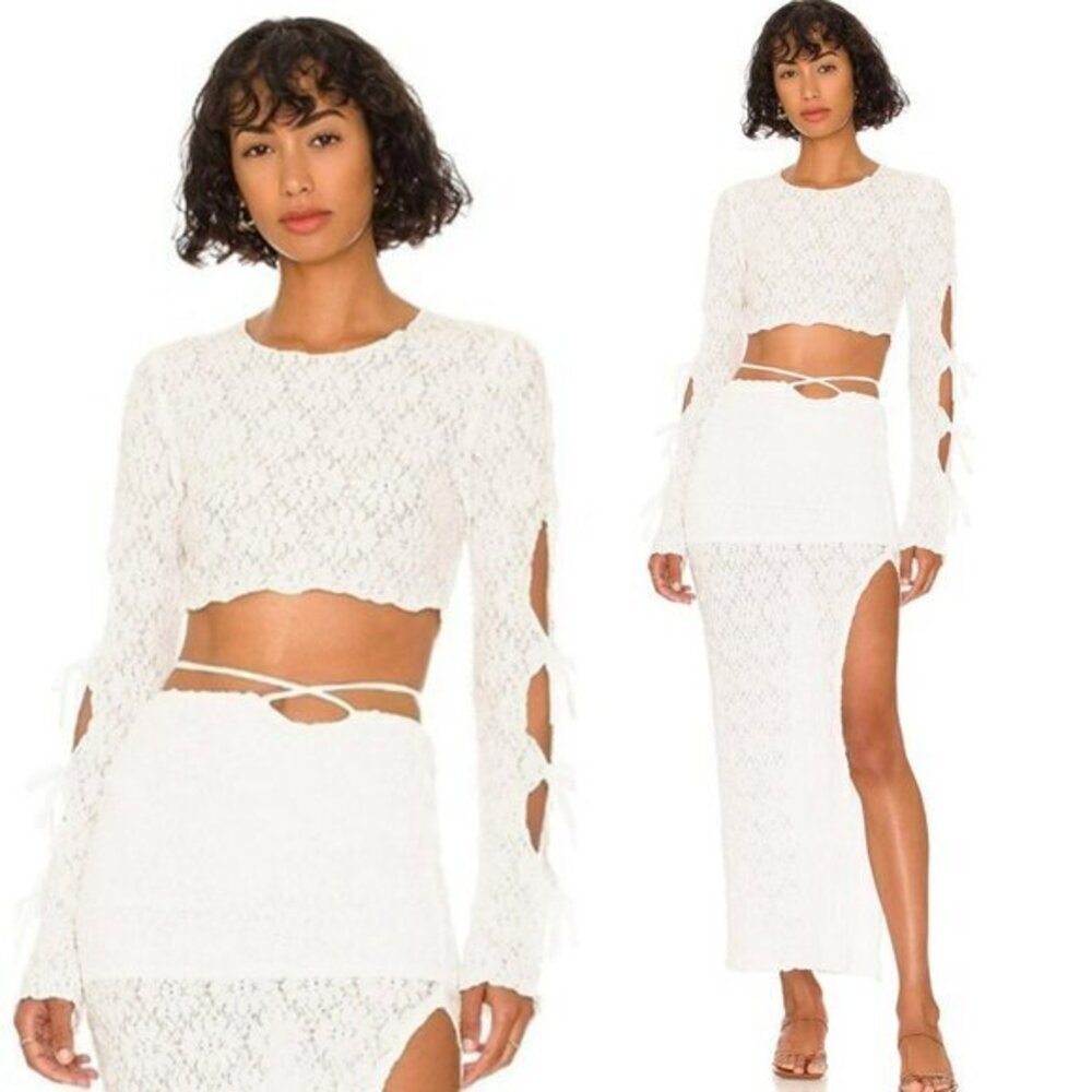 Tularosa Dianne Crop Top and Skirt Set - Ivory